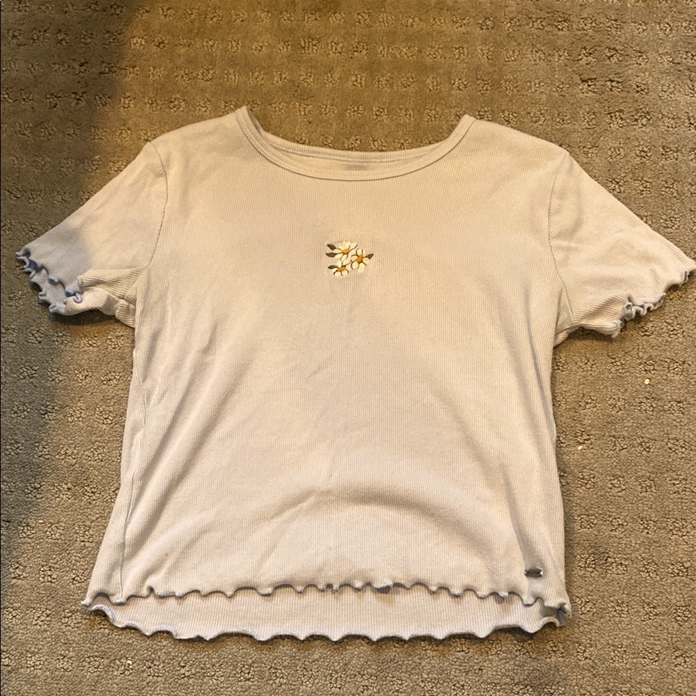 Hollister Baby Tee with Floral Embroidery